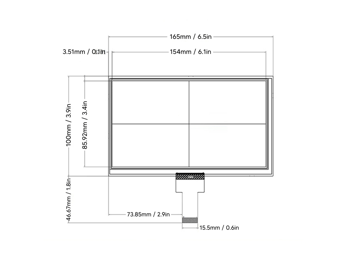 Tela Lcd De 7 Polegadas Com Toque Capacitivo Ips Industrial
