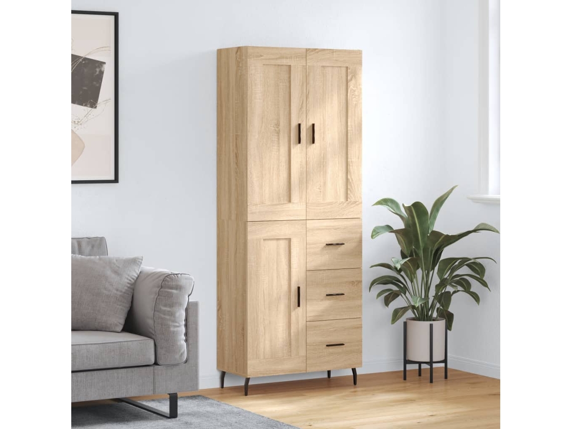 Vidaxl Armário Alto 69,5x34x180 Cm Derivados De Madeira Cor Sonoma