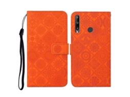 Capa De Couro Estilo Étnico Com Padrão Em Relevo E Flip Horizontal Para Huawei P40 Lite E / Y7p Com Suporte, Compartimentos Para Cartão, Carteira E Co