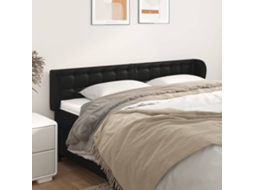 Vidaxl Cabeceira Cama Abas Couro Artificial 183x23x78/88 Cm Preto