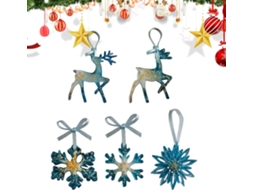 Decorações De Para Árvore Enfeites Natalinos Em Acrílico 2d Com Flocos De Neve E Renas, Para Gokoco
