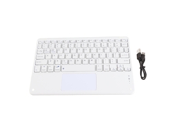 Teclado Bluetooth con Panel Táctil, 78 Teclas, Ultradelgado, Inalámbrico, Blanco