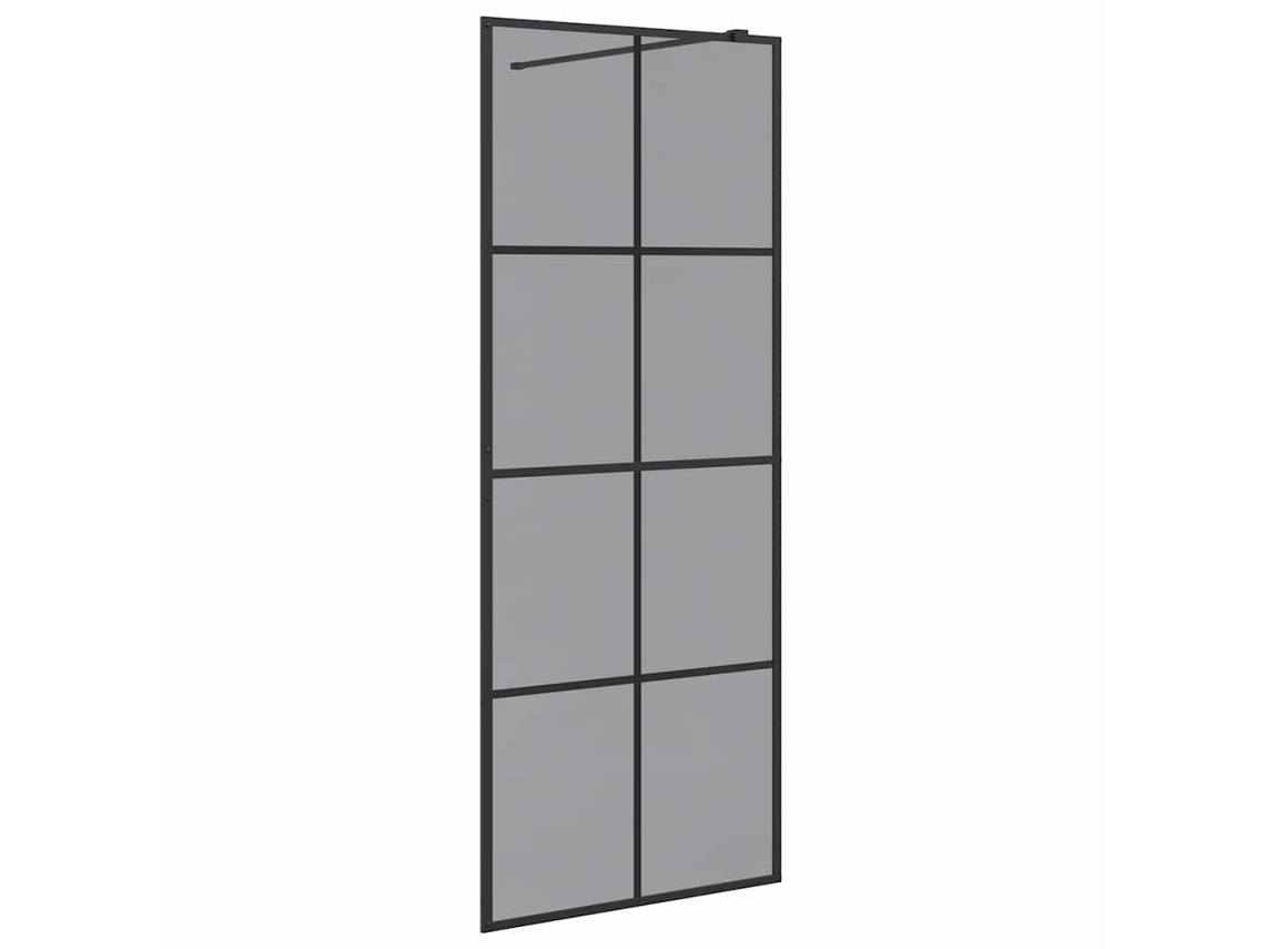 Conjunto 1 Chuveiro Walk-in Vidaxl Preto Vidro Temperado (80 X 195 Cm)