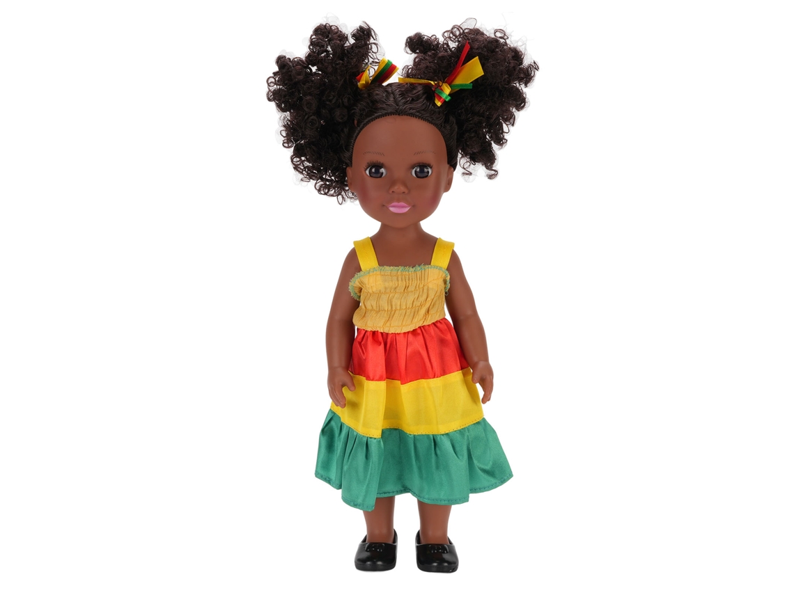Mali boneca Africana Realista de 14 Polegadas com Cabelo Afro e Roupas Removíveis para Crianças
