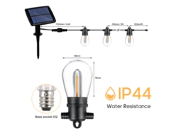 2026 luces de Hilo Mágicas Solares 33 Pies S14, 4 Modos de Iluminación, Resistente Al Agua Ip44, para Jardín, Patio, Bodas Y Fiestas