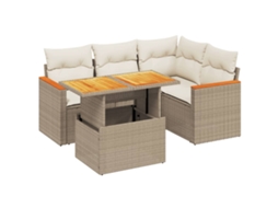 Garden Sofa Set, Garden Sofa Sets Vidaxl Bege Rattan / Vime (n/a)
