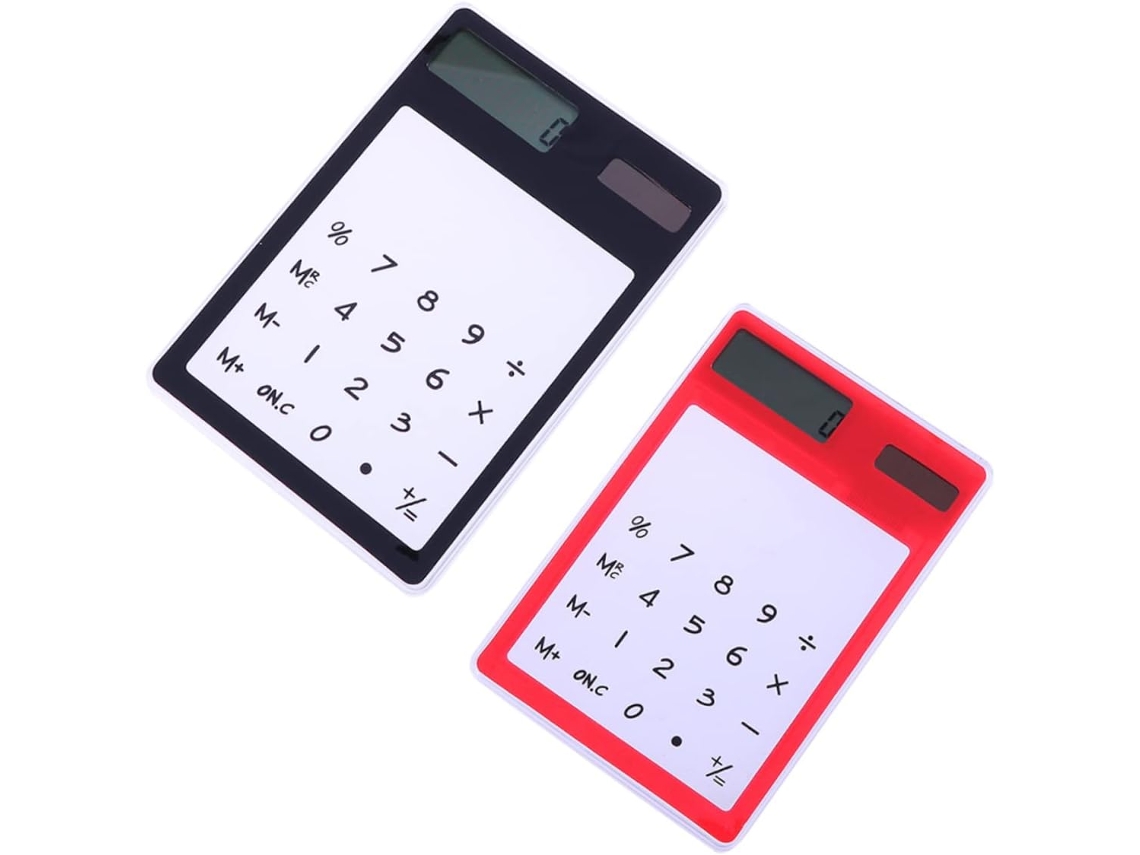 Calculadora Básica Solar Ultrafina E Transparente Com Tela Sensível Ao Toque, Em Duas Peças, Ideal P Gokoco
