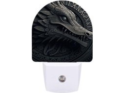 Luz Noturna Com Design Entalhado Chinês Dragão, Luz Noturna Led Com Sensor, Luz Branca Suave,