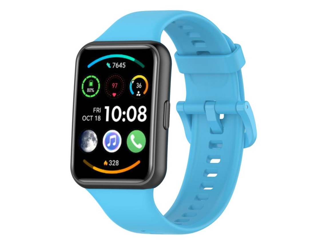 Bracelete Para Huawei Watch Fit 2 - Silicone Cor Sólida - Liberação Rápida Azul-celeste