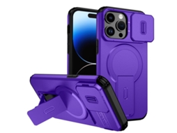 Capa Com Suporte Magsafe Para Iphone 14 Pro - Abertura Deslizante Com Proteção De Câmara