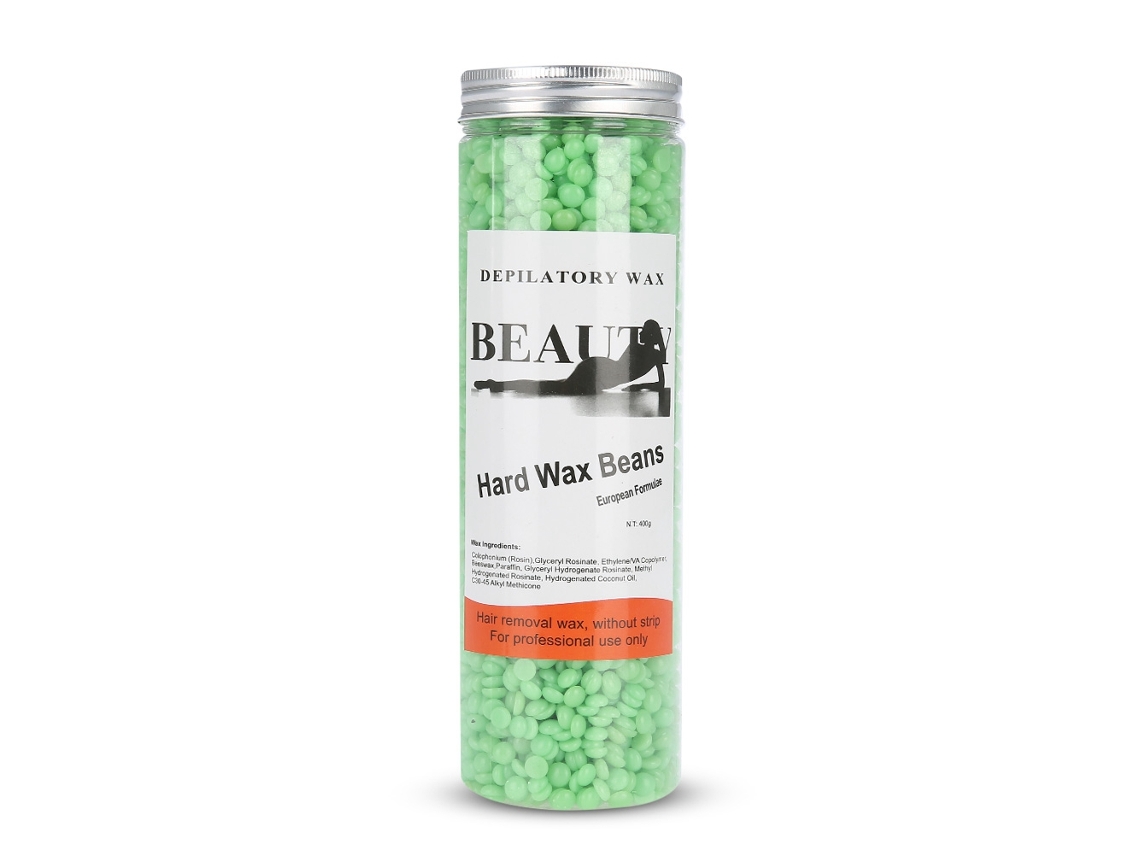 2026 400g/pote de grânulos depilatórios de cera de abelha dura, tipo chá, para corpo e braços.