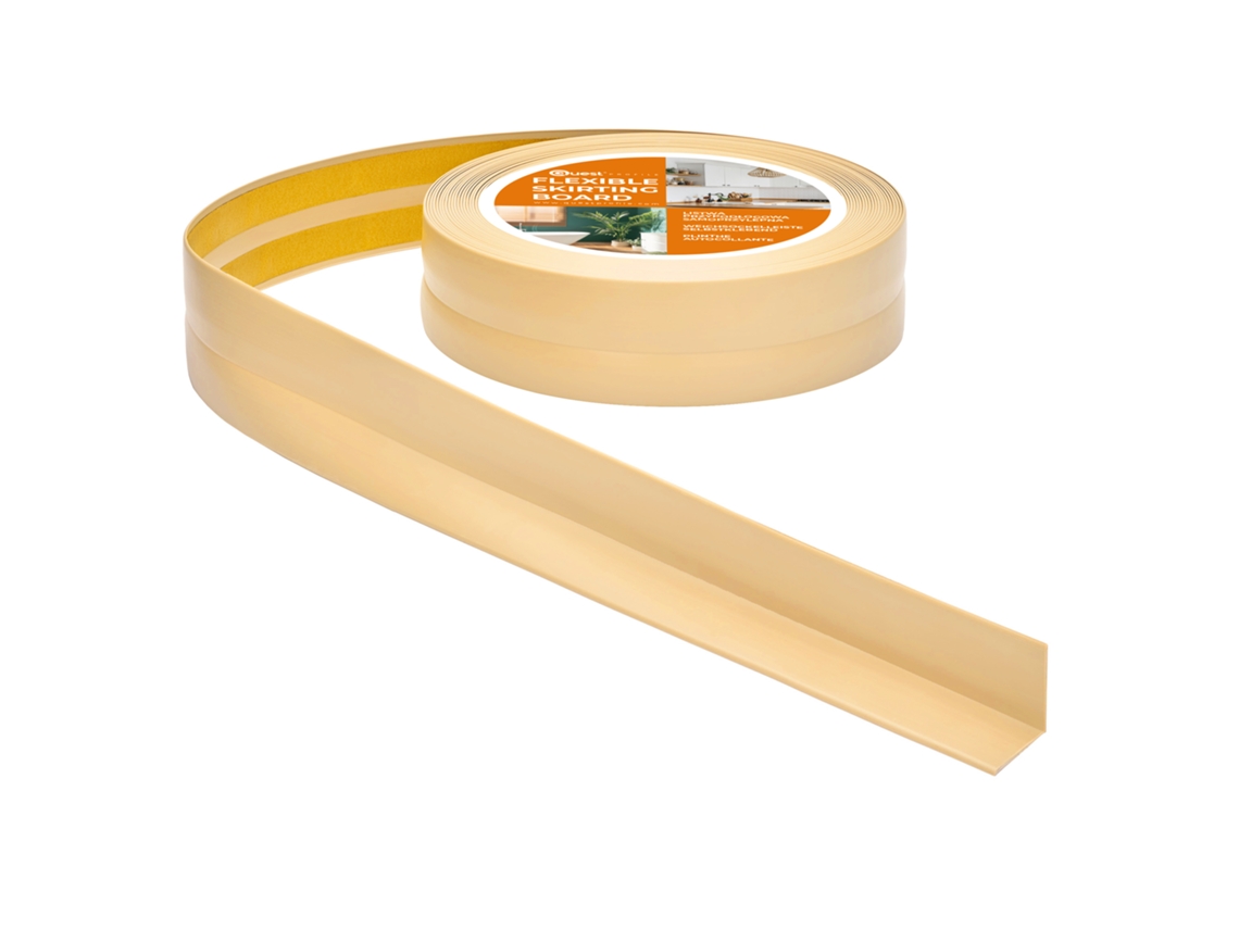Rodapé Pvc 25x25 Mm Autoadesivo Flexível, 5 M, Creme
