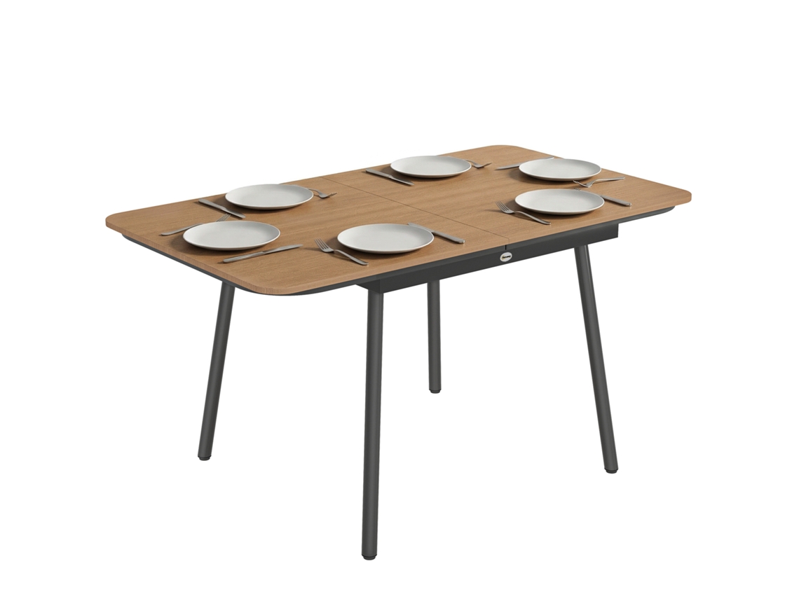Mesa de Jardim Teca (140x80cm, 6 Pessoas, Wpc, Resistente À Ferrugem)