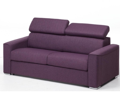 Sofá Cama DUNLOPILLO (196 x 94 x 100 Tamanho Cama: 140 - 159 cm - Veludo - Roxo)