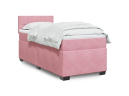 Vidaxl Cama Com Molas/colchão 80x200 Cm Veludo Rosa