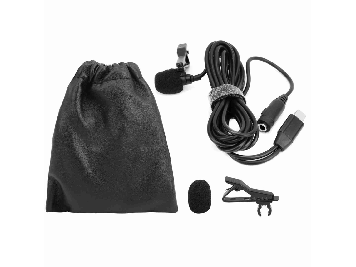 Microfone de lapela com clipe para gravação e transmissão ao vivo, microfone de gravação para celulares.