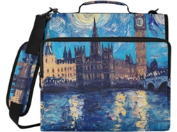 Starry Night London Bolsa Organizadora Com Zíper E Pasta De 3-argolas, Bolsa Impermeável Laptop, Ideal Escola