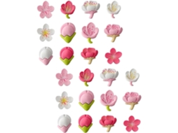 Conjunto De 48 Tachinhas Em Formato Flor Cerejeira Da Housoutil Para Cortiça, Resina E Metal Versáteis Para Uso Em Sala