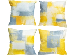 Conjunto de 4 Capas Almofada Decorativas, Capa Quadrada para Decoração Sofá, Protetora Almofadas CHABERLU