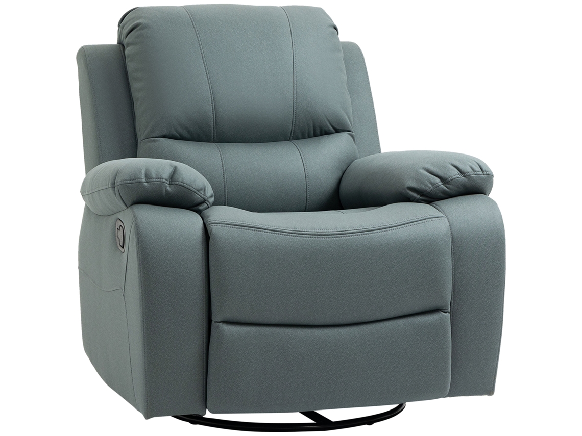 Poltrona Reclinável Com Ajuste De Inclinação Até 135°, Giro De 360°, 93 Cm X 100 X 98 Estrutura De Aço, Verde