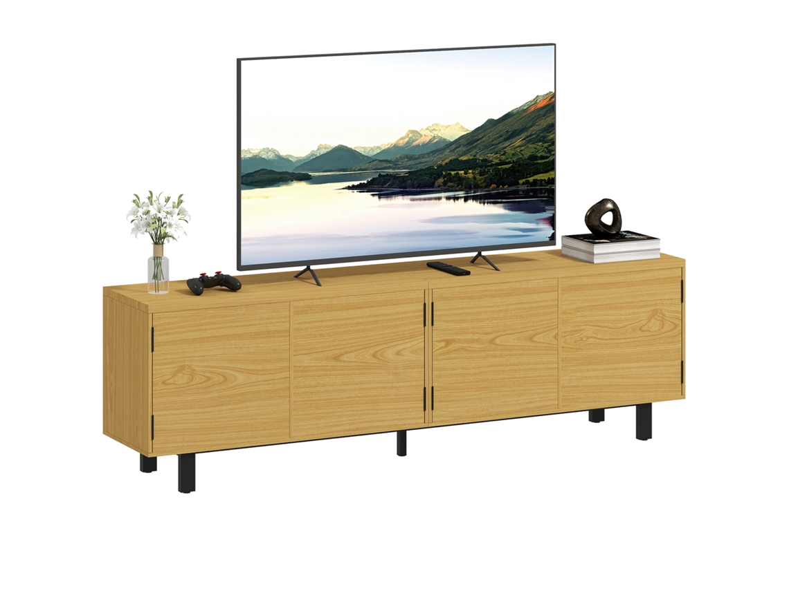 Móvel para TV 180cm para TV de 82 Polegadas com 4 Portas 180x35x55,5cm Natural BTFORUS