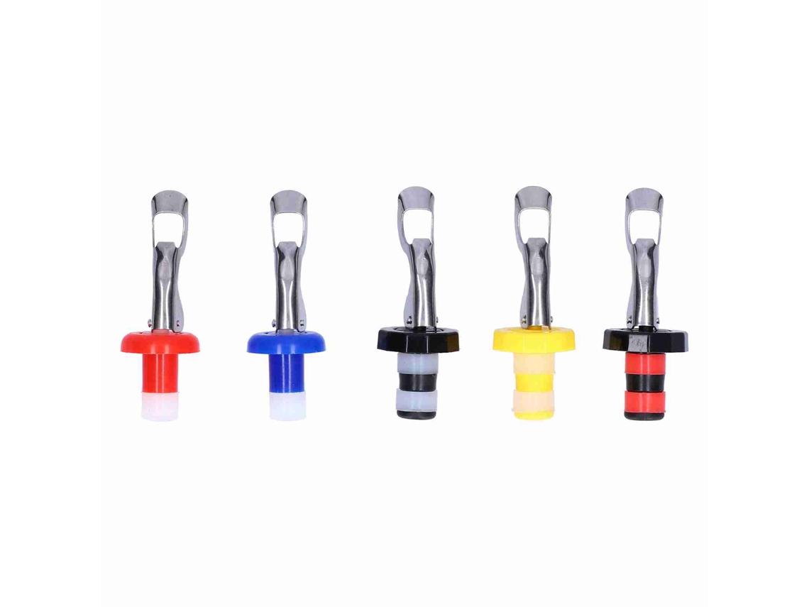 5pcs Tampão de Vinho Silicone Portátil Manual Vácuo Plug de Garrafa para Vinho e Bebidas S/MARCA