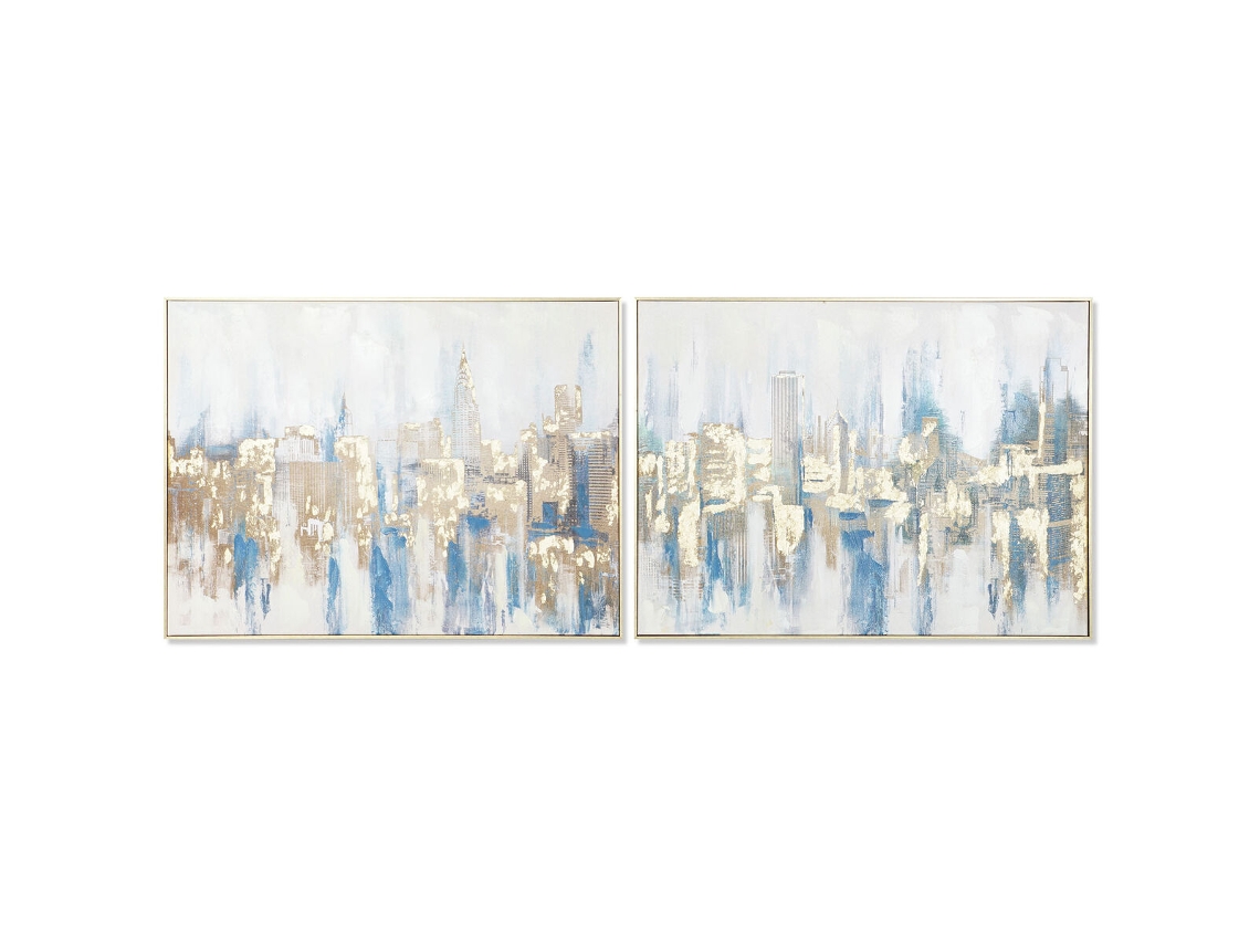 Pintura Dkd Home Decor Nova Iorque Loft 80 X 3,5 X 60 Cm 2 Unidades