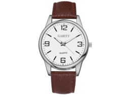 Reloj De Mujer Gaiety Casual Simples Dial Redondo Correa Pu Analógico De Vestir Marrón