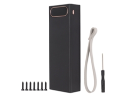 Funda de baterías externas de 22.5W con carga rápida, pantalla LCD, doble puerto USB, negra | S/MARCA