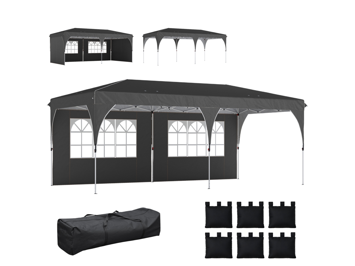 Galpão CHEZMOI de jardim de 4,9 M², 277x195x192 Cm, com porta deslizante, ventilação, kit de fundação