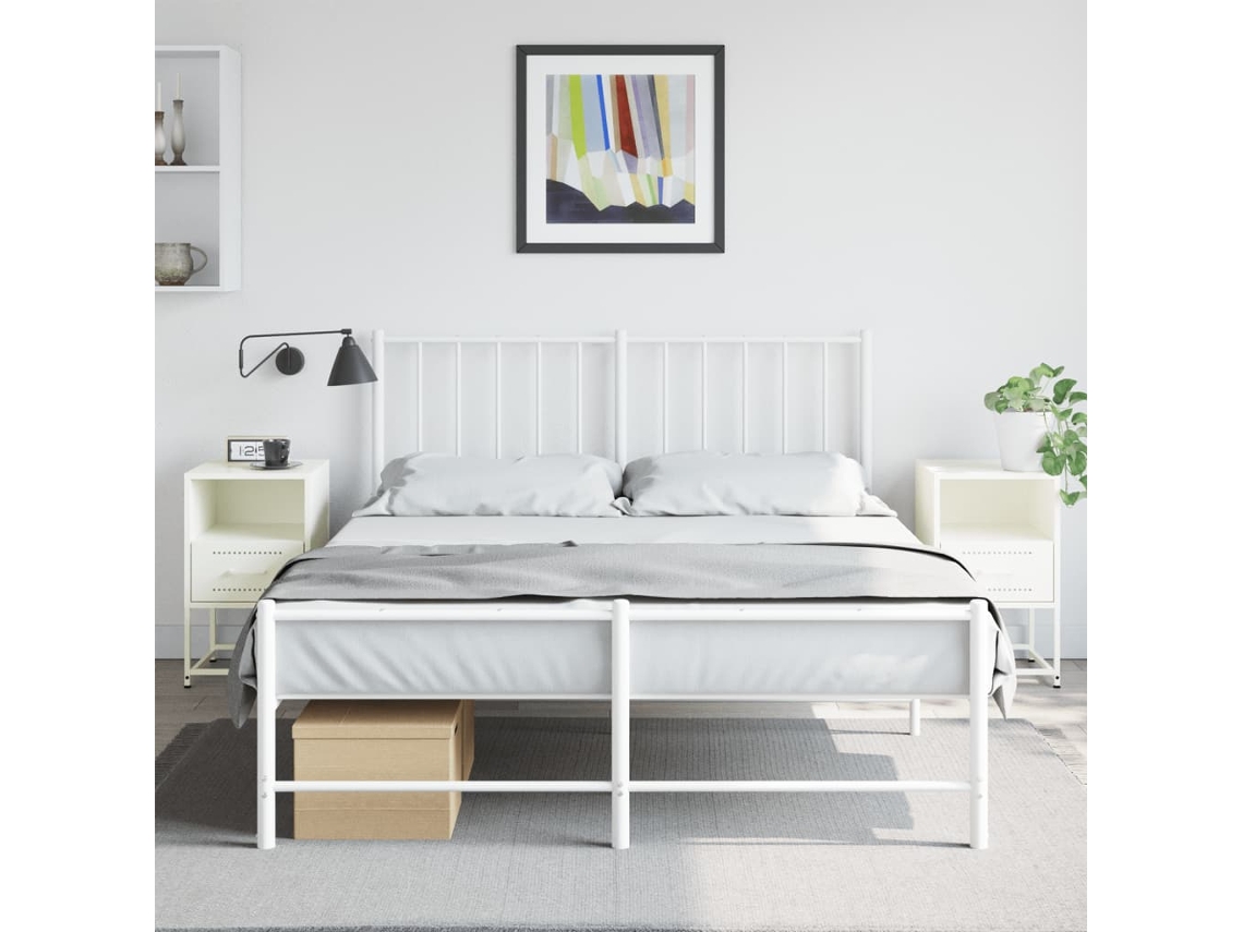 Vidaxl Mesas De Cabeceira 2 Pcs 36x39x60,5 Cm Aço Branco