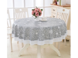 Toalha de Mesa Redonda de Renda de Vinil À Prova D'Água Pvc Plástico Limpável À Prova de Respingos e Manchas Toalha de Mesa Oleada Estilo 20 154 Cm