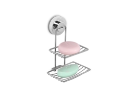 2026-portavasos De Jabón Para Ducha Con Ventosa, Soporte De Acero Inoxidable, Diseño De 2 Niveles, Anti-mohos