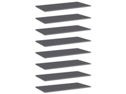 Vidaxl Prateleiras Para Estante 8 Pcs 80x40x1,5cm Contraplacado Cinza