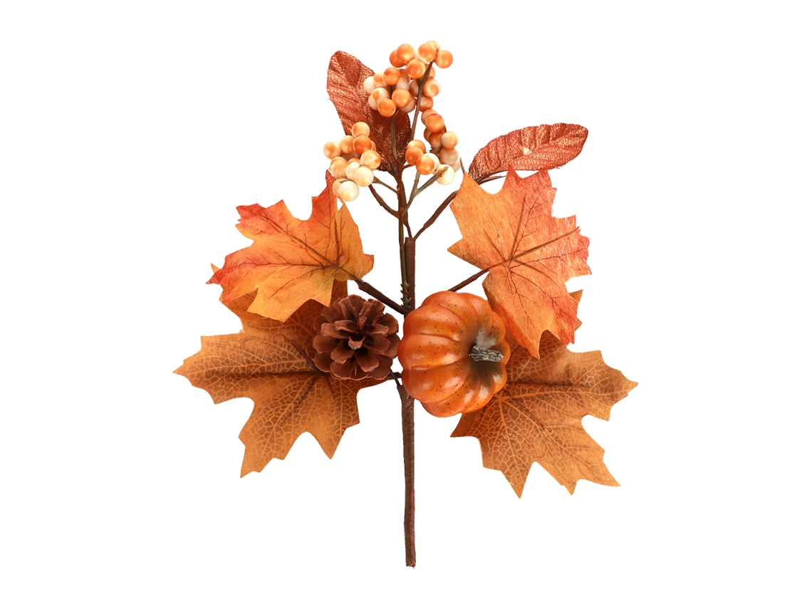 Acessórios de Guirlanda Flor Abóbora com Galho Folha Maple Diy