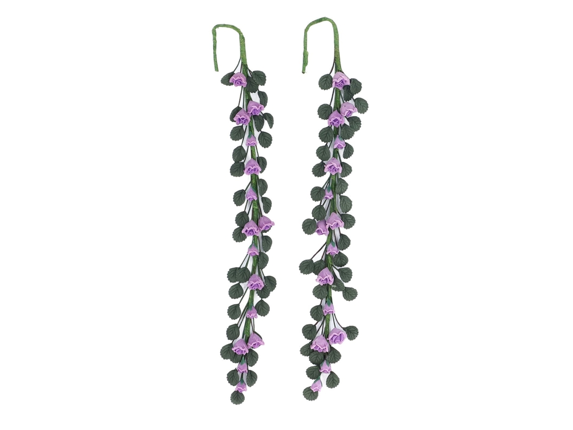Primerox 2pcs Miniatura de Balanço com Videira de Rosa 1:12 para Casa de Bonecas Decoração Diy Roxa