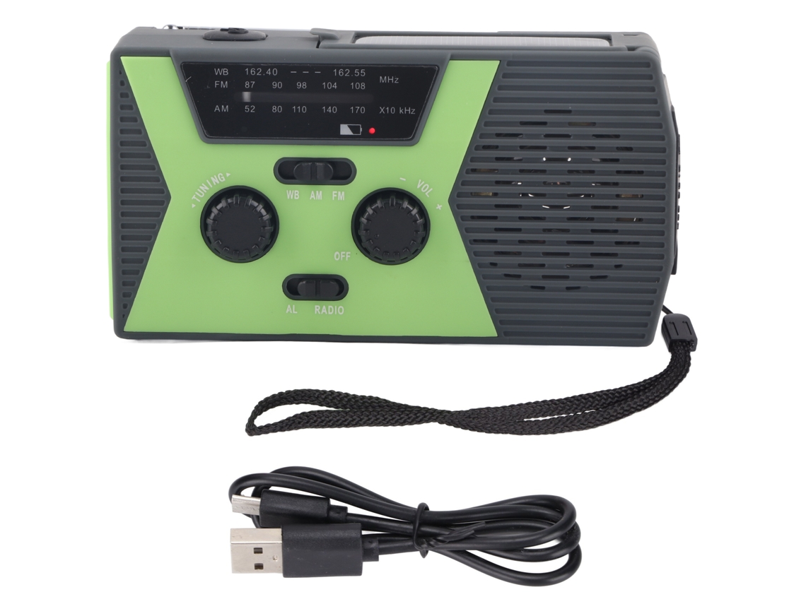 Rádio de Emergência com carregamento solar e manivela EOOCOO