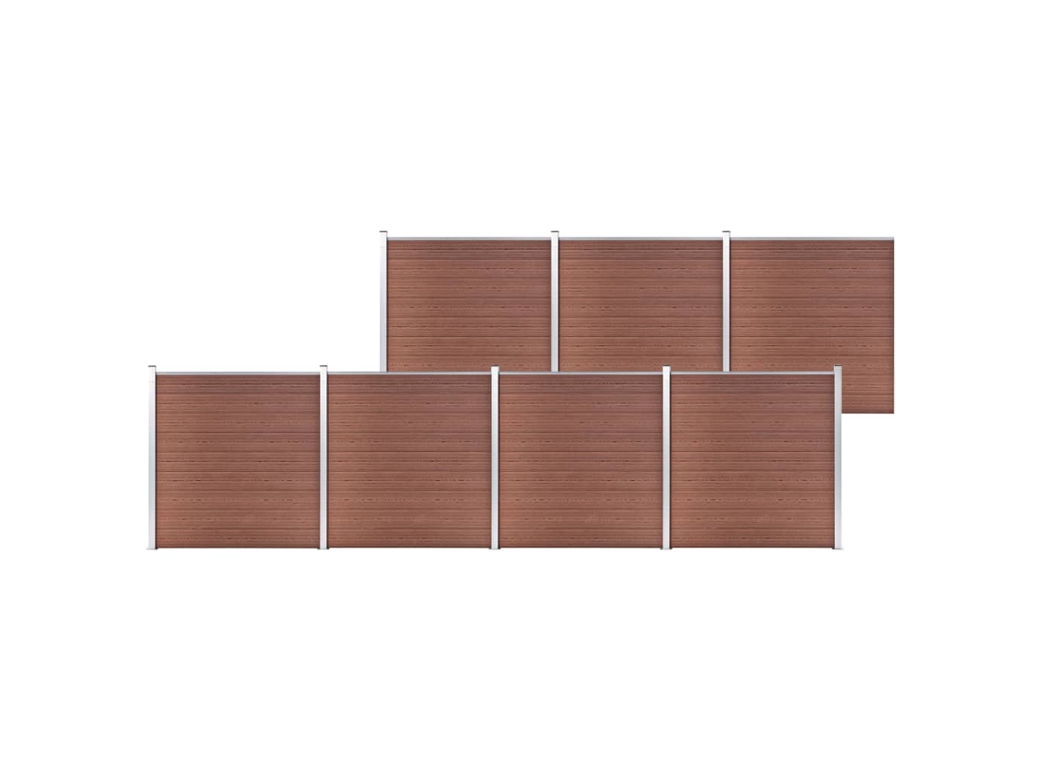 Vidaxl Painel De Vedação Para Jardim 1218x186 Cm Wpc Castanho