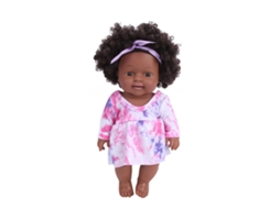 Mali boneca de Bebê Africana Simulada 30cm Cabelo Cacheado Fofo Vinil Presente para Crianças Acima de 3 Anos