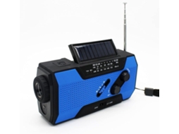 Rádio Solar, AM/FM com Manivela, Meteorológico, Bateria Externa 2000mah, Azul AQUAFORGE