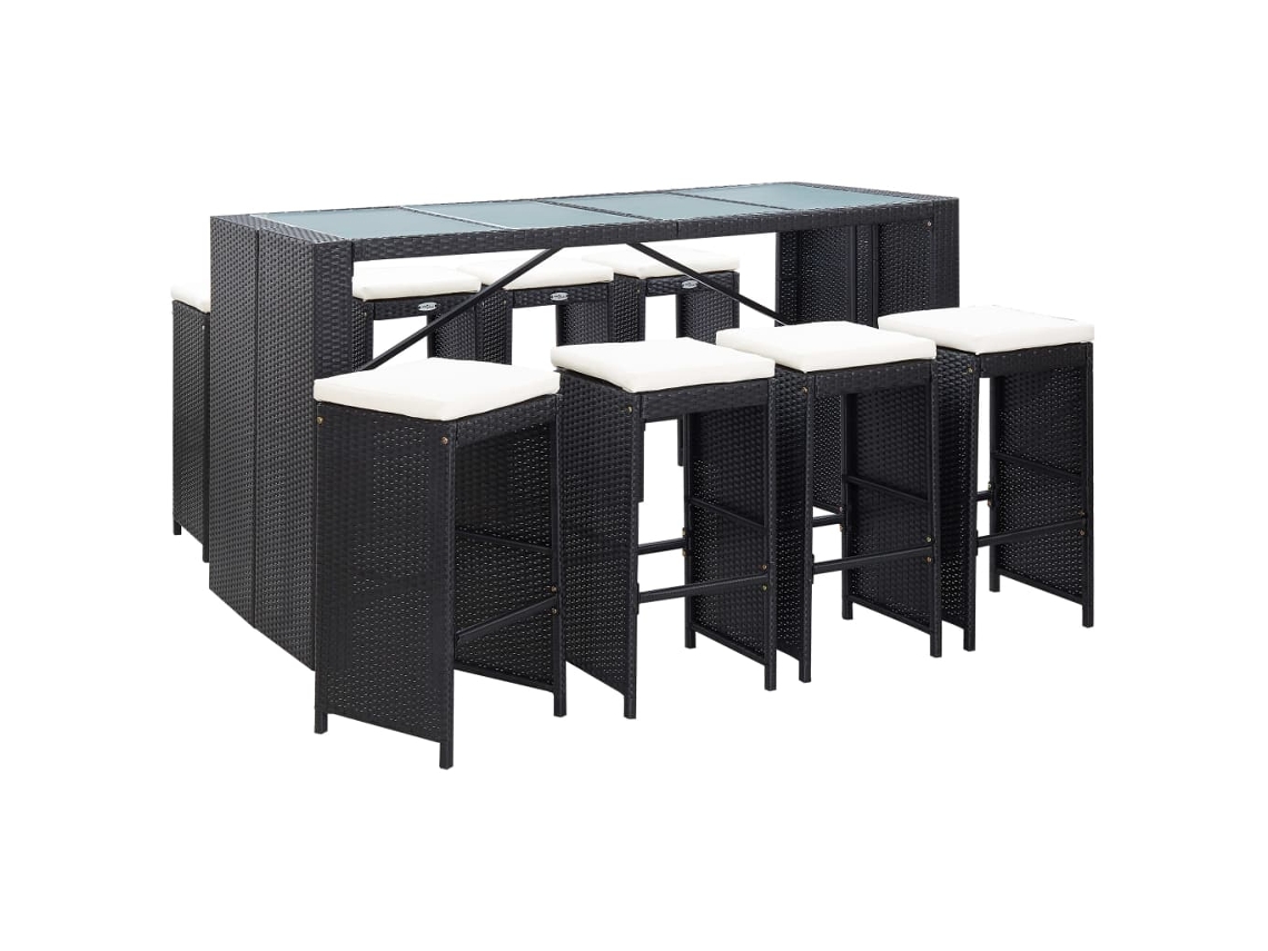 Garden Bar Set, Garden Bar Sets Vidaxl Preto Rattan / Vime (n/a)