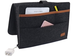 Lurelia Bolsa De Cabeceira, Em Feltro, Para Cama, 34,5 X 25 X 9 Cm, Preto/cinza