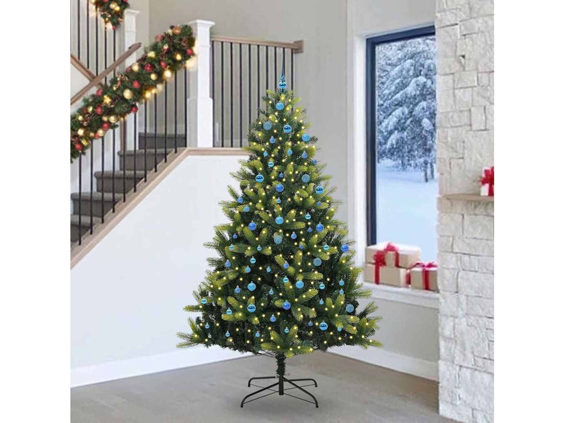 Vidaxl Árvore De Natal Artificial Articulada 300 Leds Verde 240 Cm