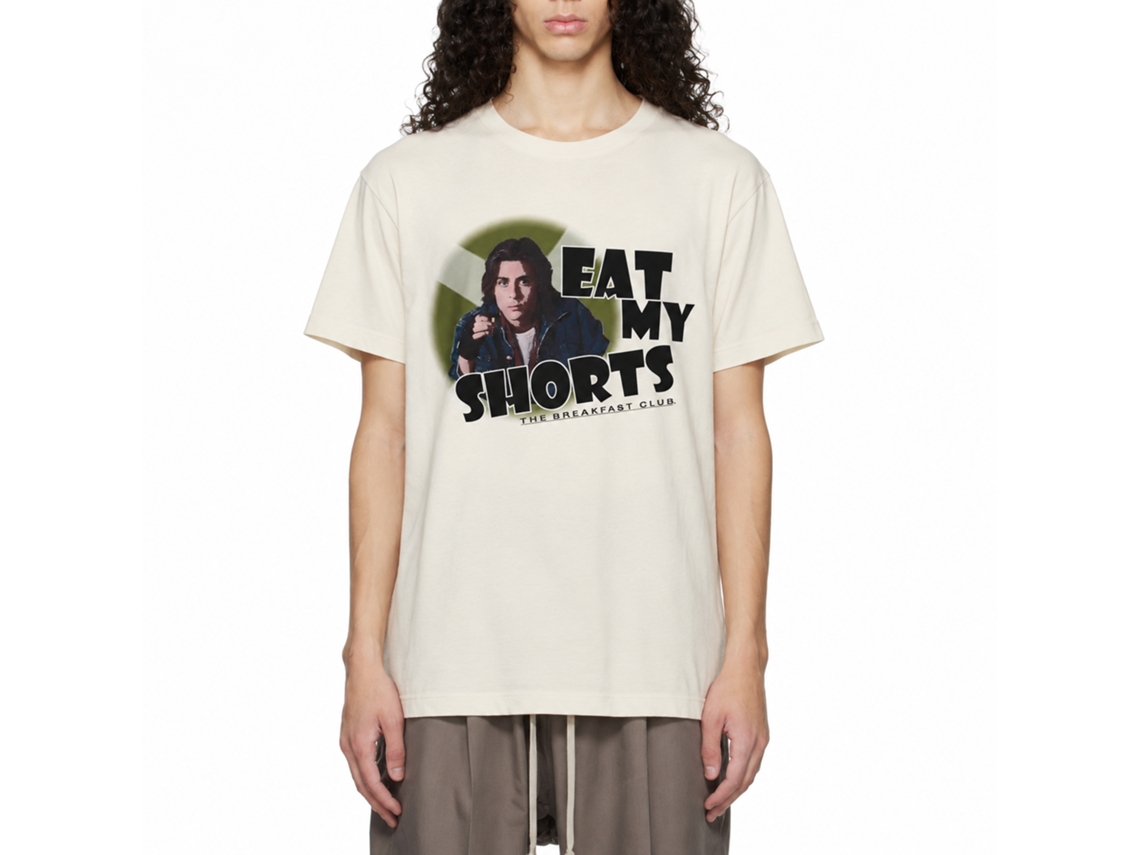 Rockinstone Breakfast Club Movie Eat My Shorts Solid Natural Adult T-shirt Size:l