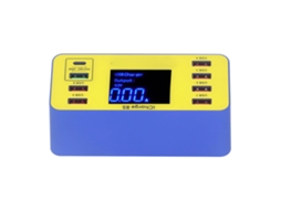 Laxiscreed Carregador Digital 8 Portas Com Display, Carregamento Rápido Qc3.0 Pd, Universal 100-240v