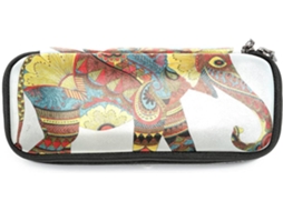 Porta-lápis com desenho de elefante indiano, pintado à mão, para marcadores de grande capacidade, organizador.