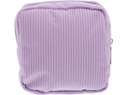 Necessário Maquiagem Versátil em Veludo Cotelê, Mini Stojo Compacto em Lavanda.