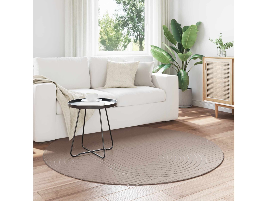 Vidaxl Tapete Para Uso Interno E Externo Palmeras Bege Ø 160 Cm