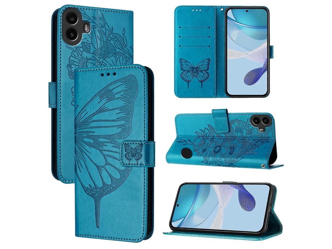 Capa De Celular Em Couro Com Borboleta Em Relevo, Da Marca Cmf Phone 1, Sem Custo Adicional.