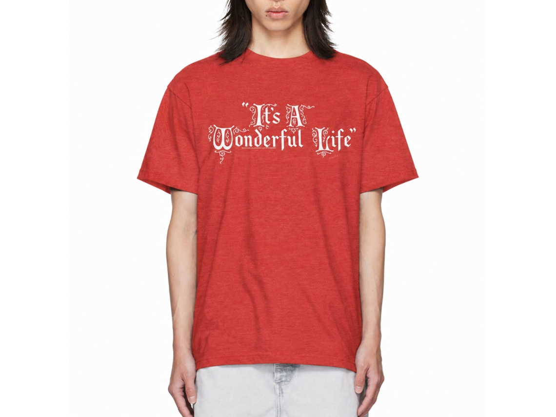Rockinstone Its A Wonderful Life Movie Title Treatment Heather Red Adult T-shirt Size:xxxl